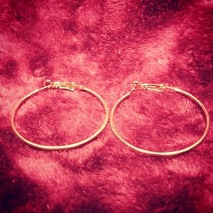 Golden Hoop Earrings 1.75in/4.45cm